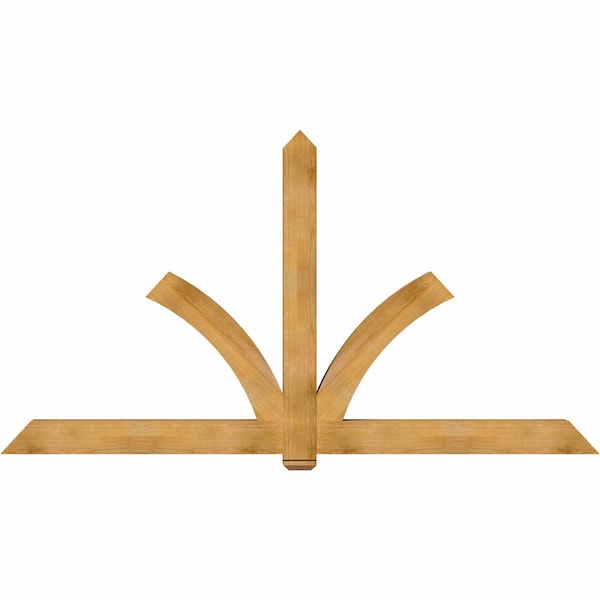 Ekena Millwork Redmond Rough Sawn Timber Gable Bracket, Western Red Cedar, 108"W x 58"H x 6"D x 6"F, 13/12 Pitch GBW108X58X0606RED00RWR - main
